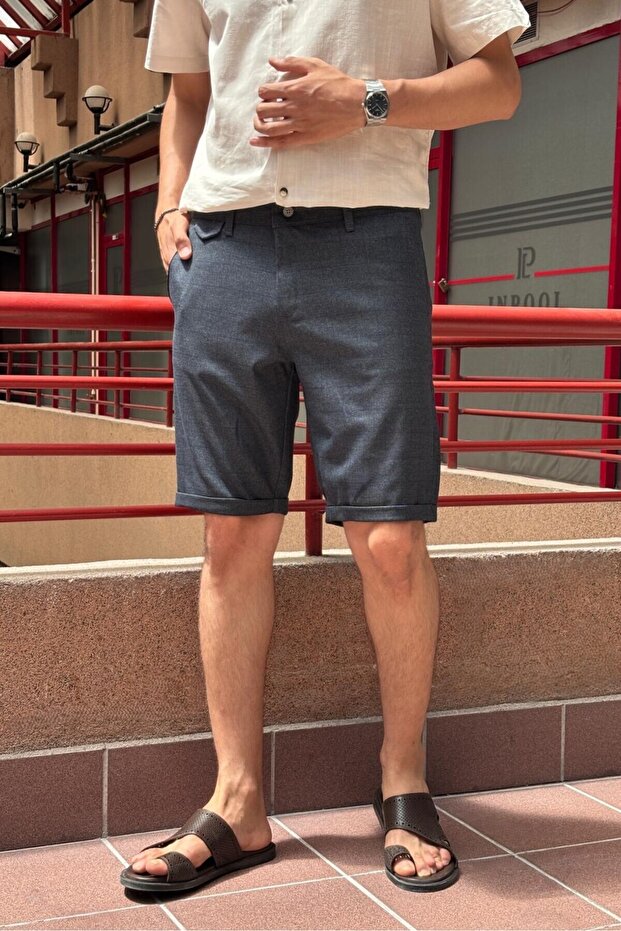 Men'S, Pocket Detail, Plaid Pattern, Old Money Culture Shorts-Bermuda 247