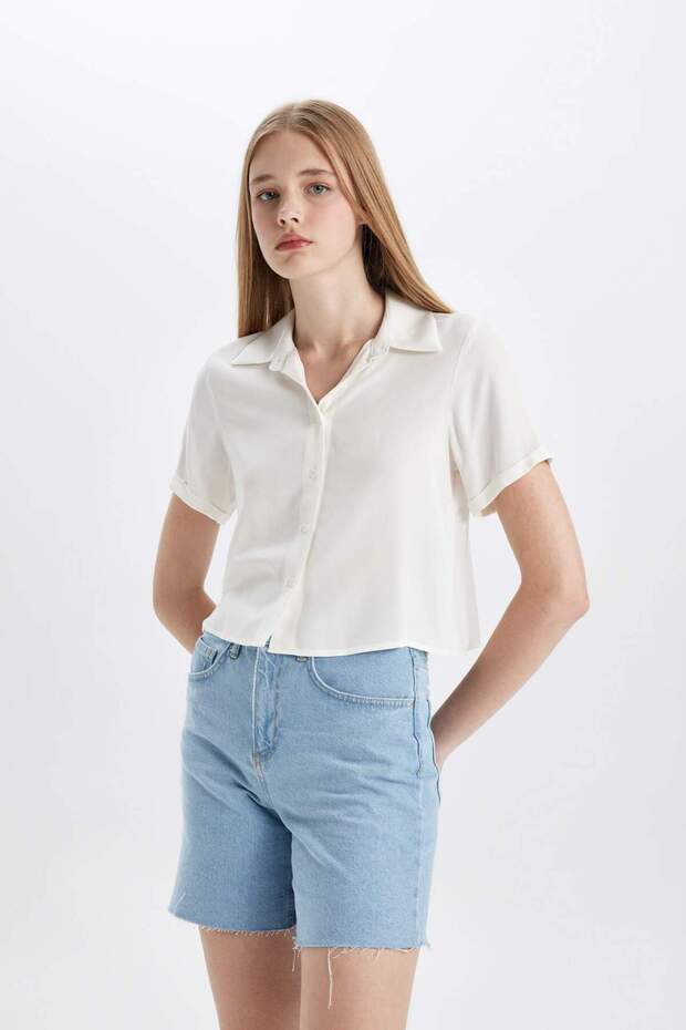 Regular Fit Kısa Kollu Gömlek D0362AX24SM - 1