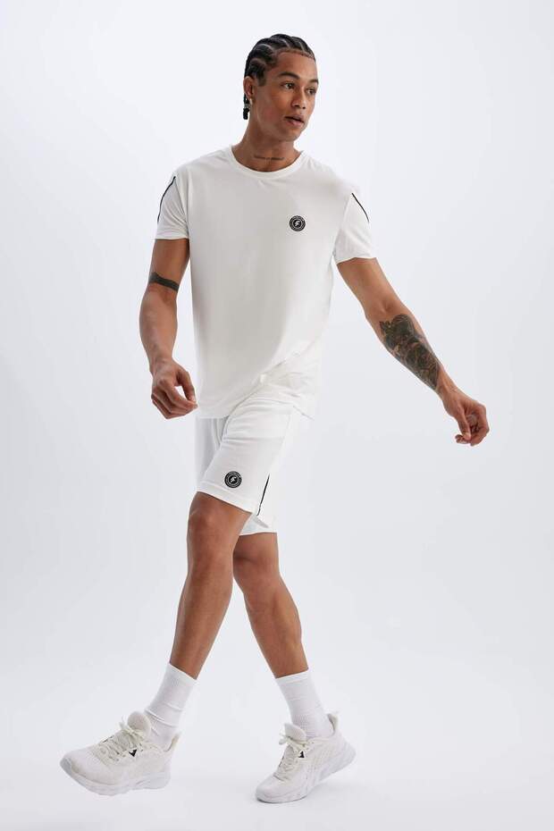 DeFactoFit Standart Fit Sporcu Kısa Paça Ağır Kumaş Şort C1751AX24SM - 3