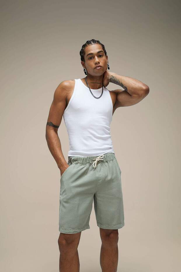 Regular Fit Cepli Basic Düz Şort C7591ax24sm - 2