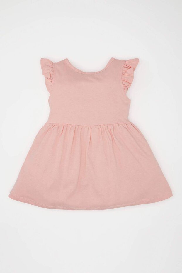 Kız Bebek Çiçekli Kısa Kollu Elbise C0075A524SM - 4