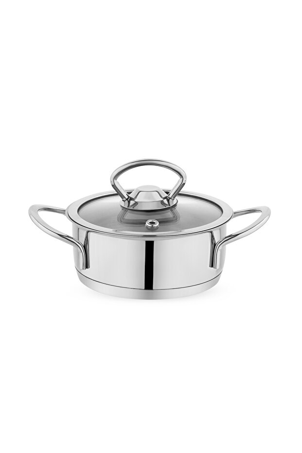 Micro Mini Basık Çelik Tencere 12 Cm 2 Parça - 2