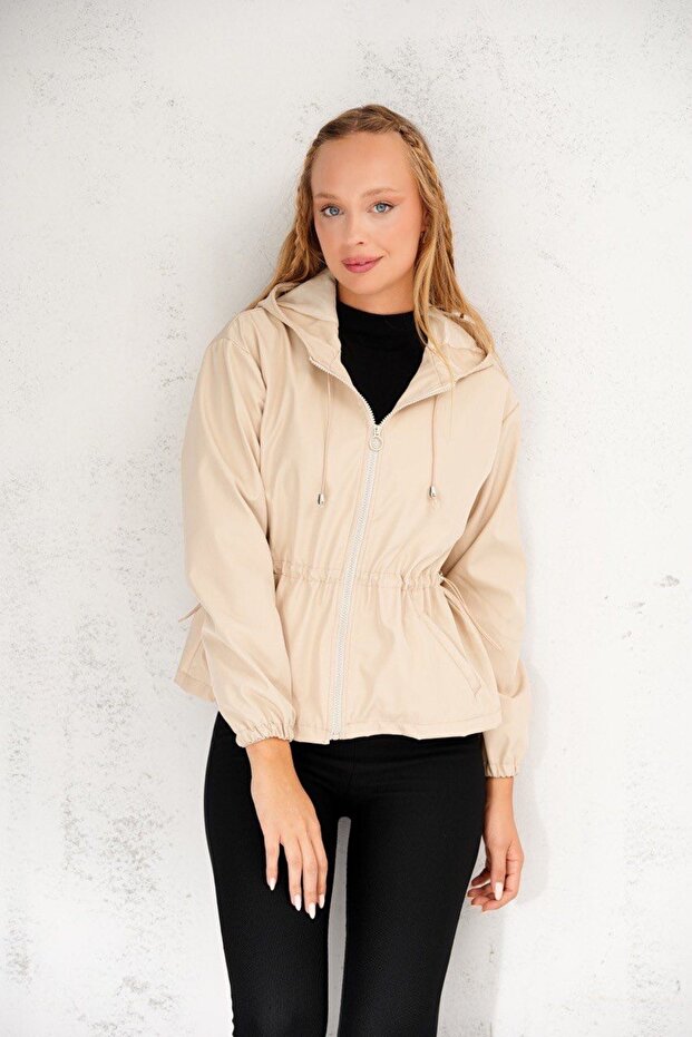 Oversize Bel Detay Tarz Yağmurluk - 7