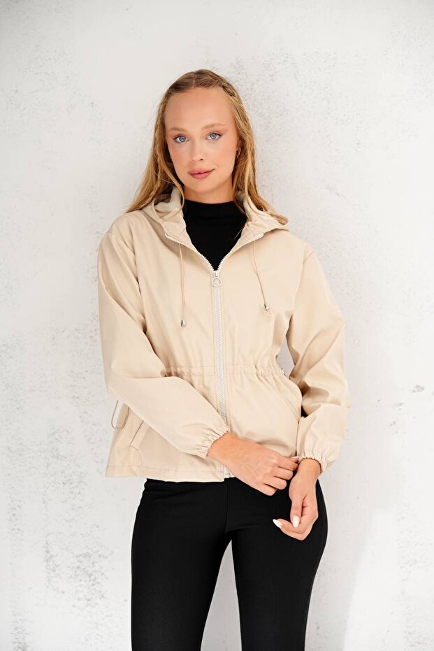 Oversize Bel Detay Tarz Yağmurluk - 2