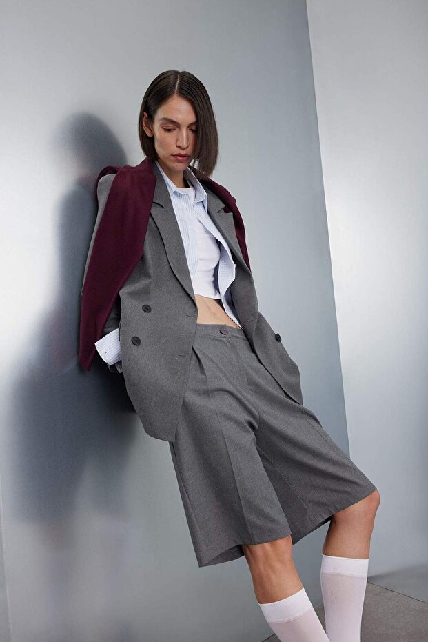 Yüksek Bel Bermuda Şort C4547AX24SM - 3