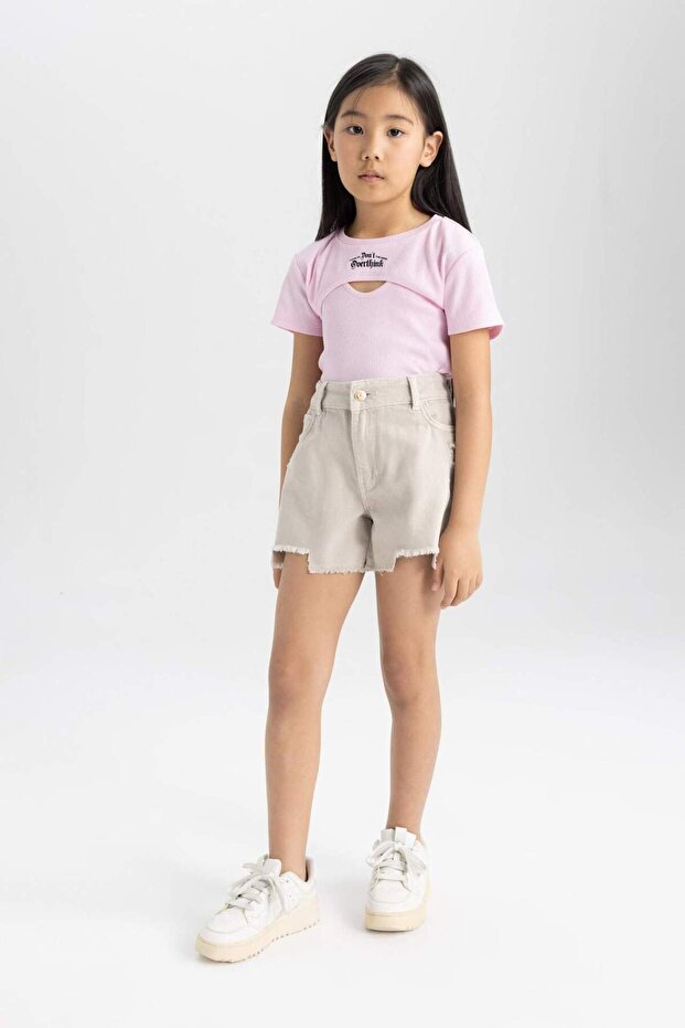 Kız Çocuk Jean Şort B5048A824SM - 4