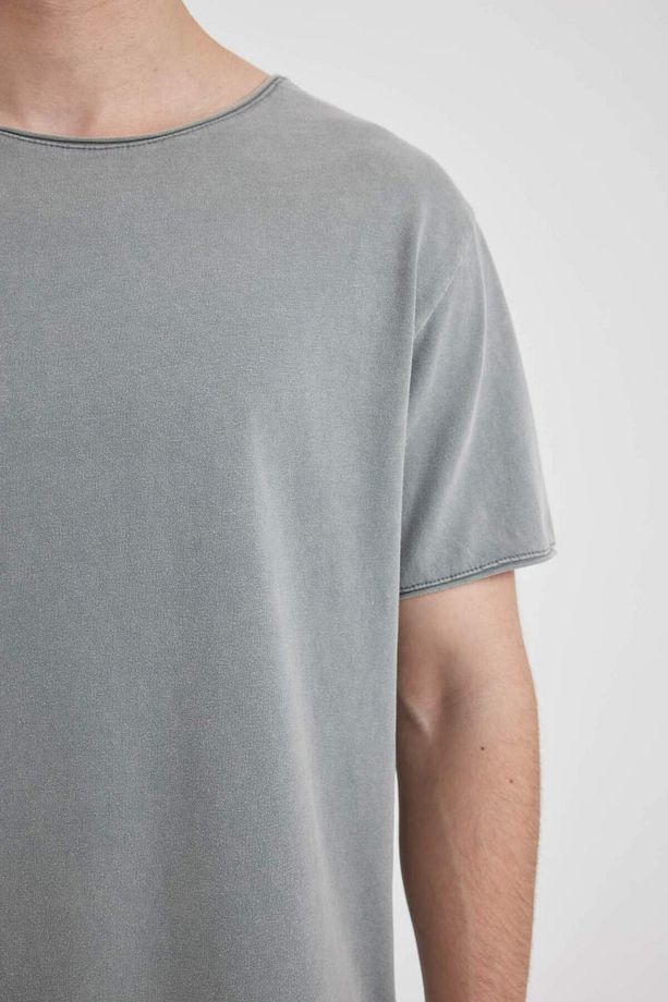 Regular Fit Bisiklet Yaka Basic Düz Kısa Kollu Tişört B3491AX24SP - 4