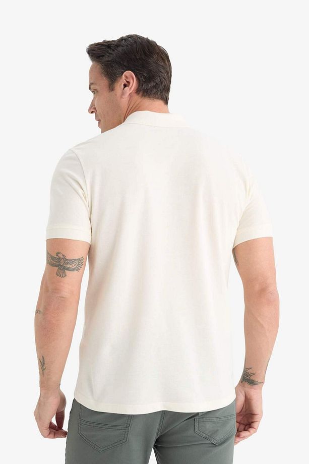 %100 Pamuk Regular Fit Polo Yaka Kısa Kollu Basic Düz Pike Kumaş Tişört C1293AX24SP - 7