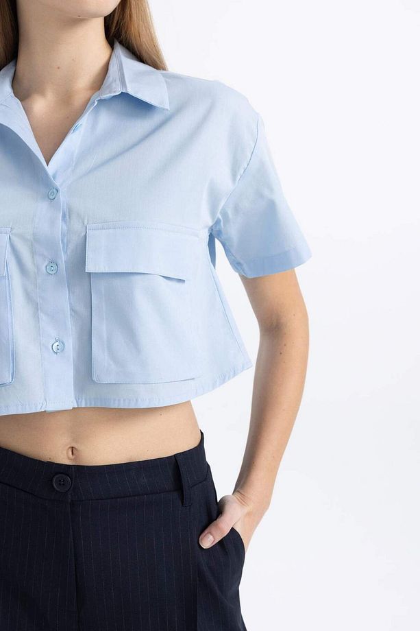 Coool Oversize Geniş Kalıp Poplin Kısa Kollu Gömlek C0739AX24SP - 7