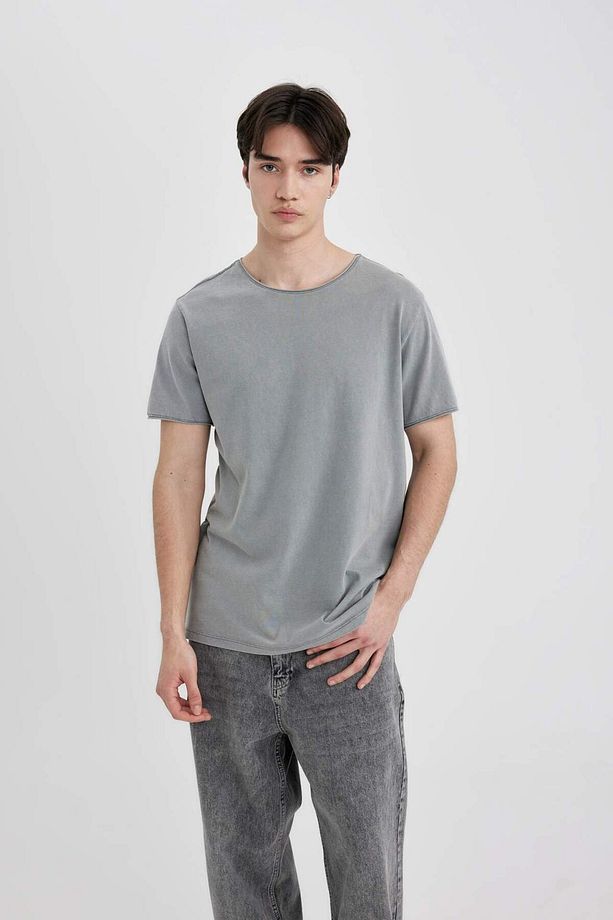 Regular Fit Bisiklet Yaka Basic Düz Kısa Kollu Tişört B3491AX24SP - 3