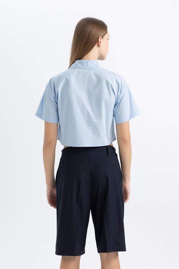Coool Oversize Geniş Kalıp Poplin Kısa Kollu Gömlek C0739AX24SP - 8