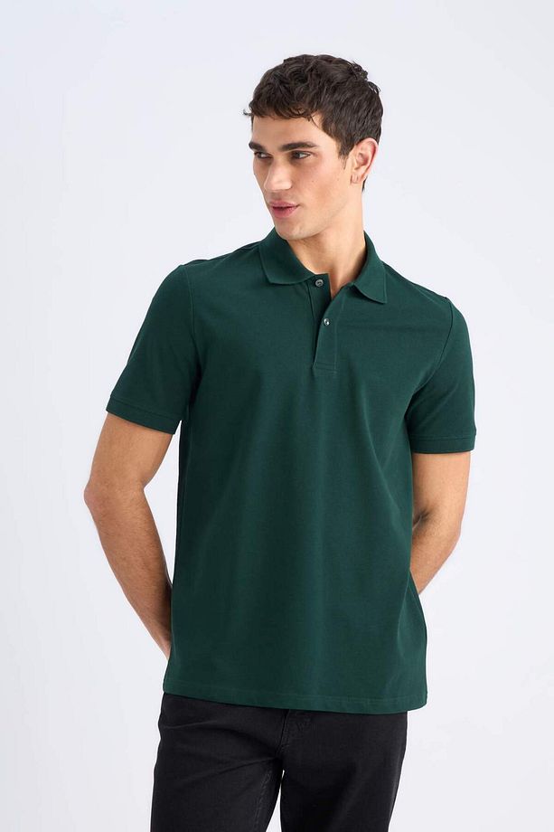 %100 Pamuk Regular Fit Polo Yaka Kısa Kollu Basic Düz Pike Kumaş Tişört C1293AX24SP - 4