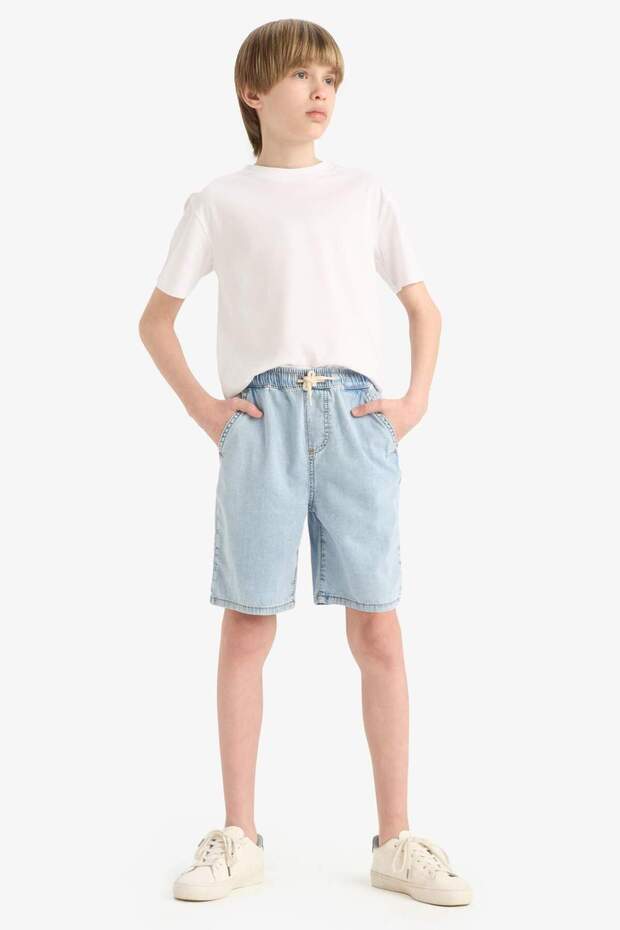 Erkek Çocuk Jean Basic Düz Şort B5764A824SM - 3