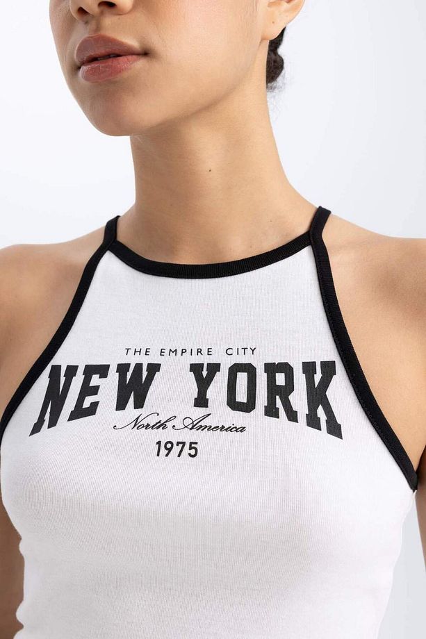 DeFactoFit Crop Bisiklet Yaka Baskılı Ribana Sporcu Atlet B8972AX24SM - 8