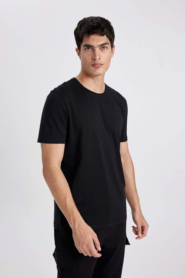 Regular Fit Bisiklet Yaka Kısa Kollu Basic Düz Tişört T5014AZ24SP - 3