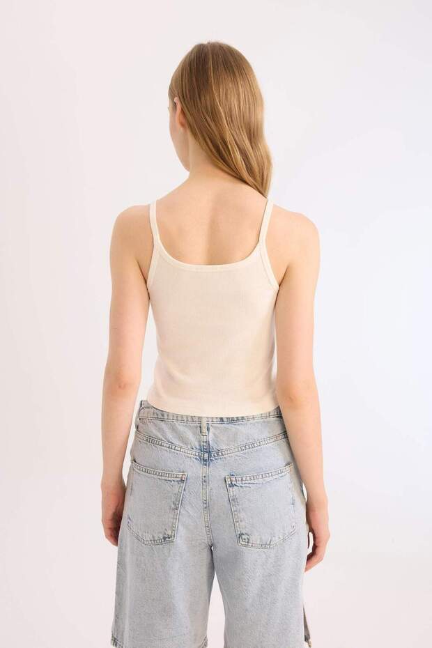 Coool Fitted Fitilli Kaşkorse Basic Düz Atlet B0563AX24SM - 6