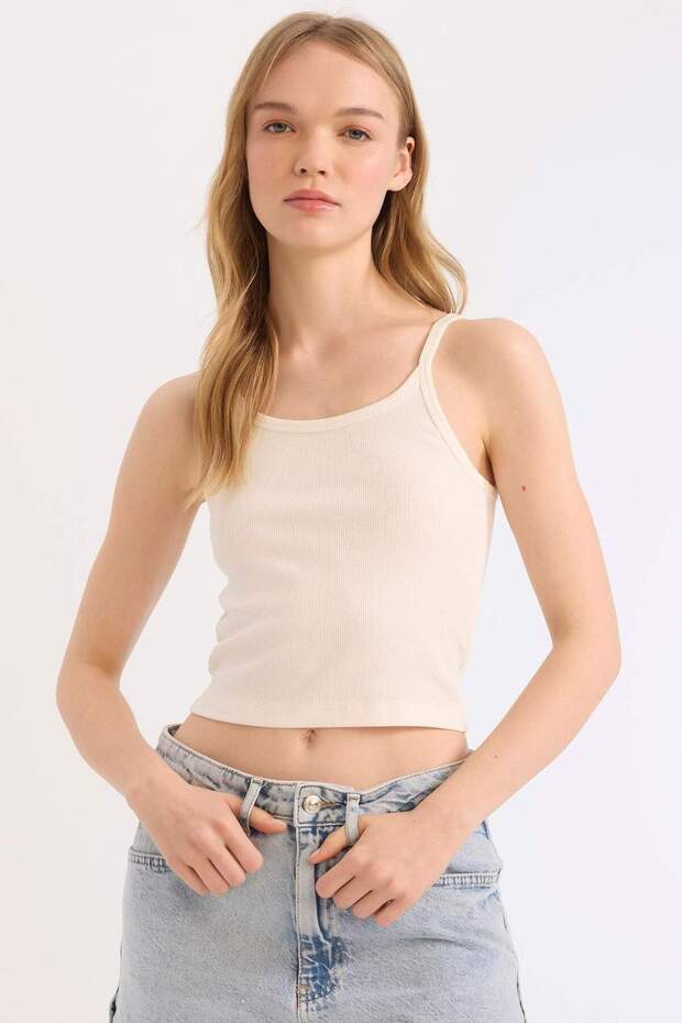 Coool Fitted Fitilli Kaşkorse Basic Düz Atlet B0563AX24SM - 2