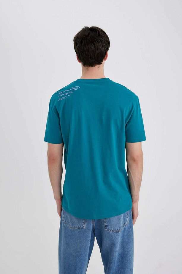 Regular Fit Bisiklet Yaka Baskılı Kısa Kollu Tişört B8481AX24SM - 6
