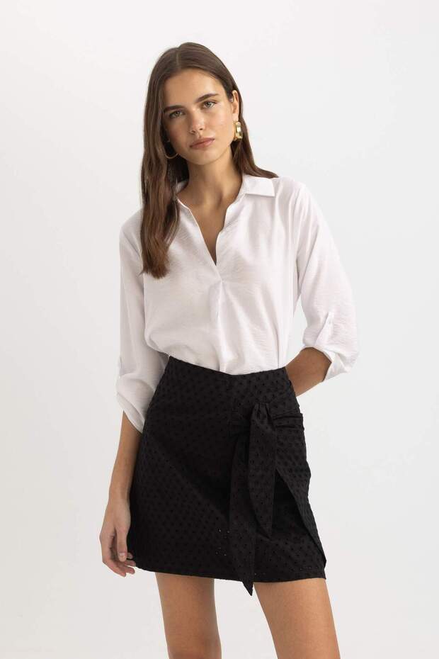Regular Fit V Yaka Uzun Kollu Bluz C0081AX24SP - 3