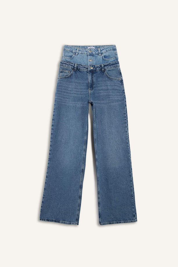 90s Wide Leg Yüksek Bel Geniş Bol Paça Uzun Jean Pantolon C5718AX24SP - 8