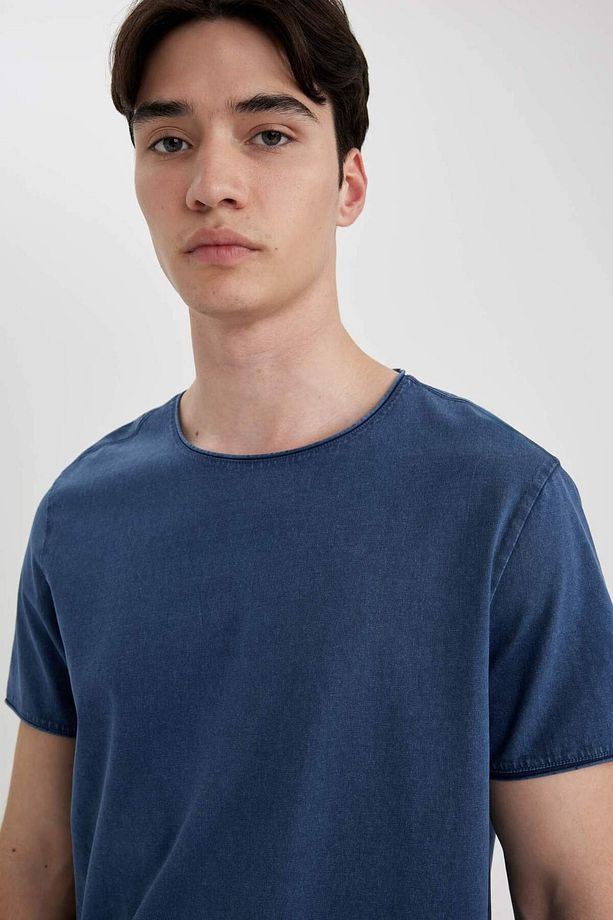 Regular Fit Bisiklet Yaka Basic Düz Kısa Kollu Tişört B3491AX24SP - 4
