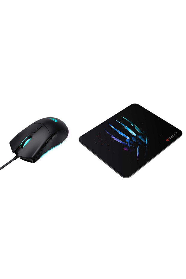 Gamenote MS1037CM Rgb Ledli Makrolu 7200Dpi Gaming Oyuncu Mouse + Mouse Pad - Siyah - 7