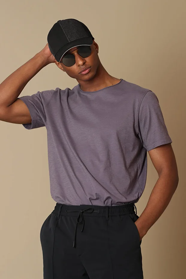 Junya Erkek Basic Tişört Mürdüm - 3