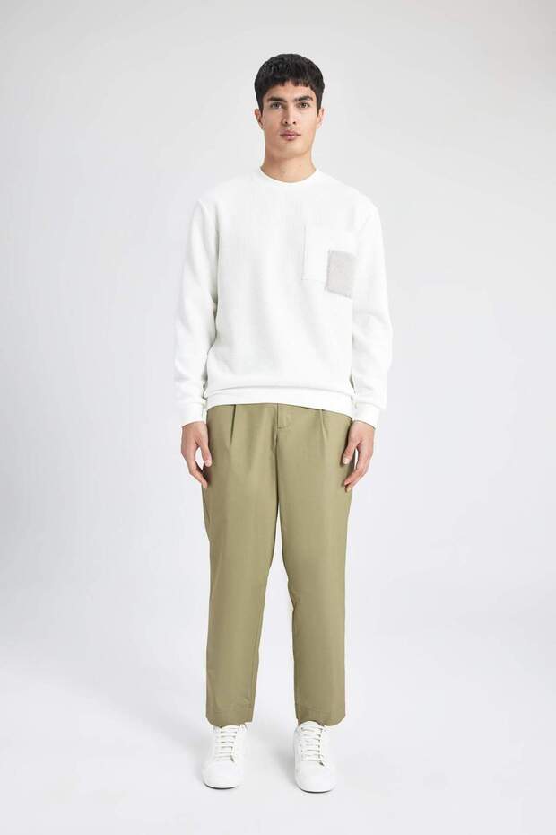 Yazlık Kumaş Pantolon Tapered Fit Normal Kesim Düz Paça Cepli B6667AX24SP - 6