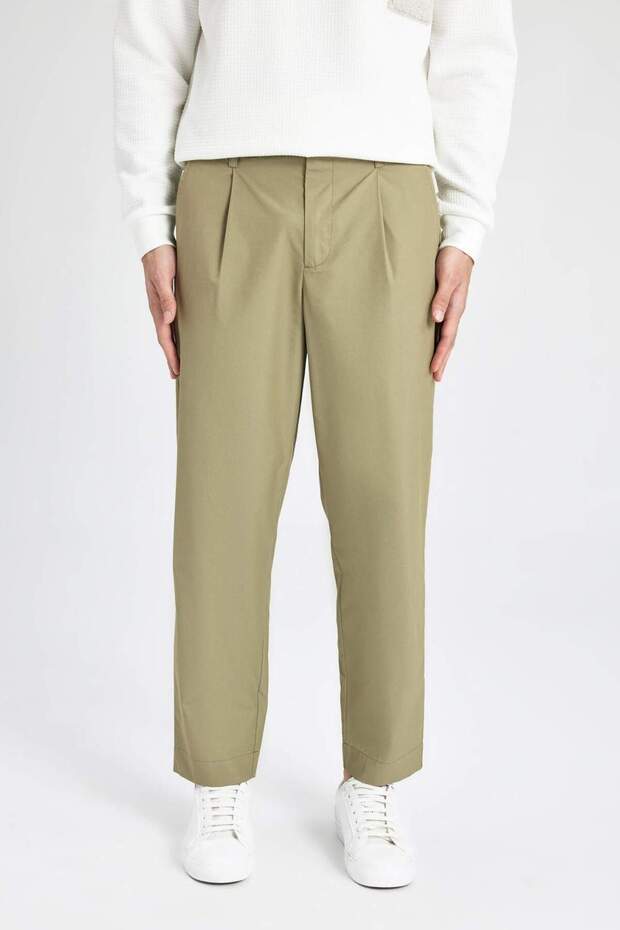 Yazlık Kumaş Pantolon Tapered Fit Normal Kesim Düz Paça Cepli B6667AX24SP - 7