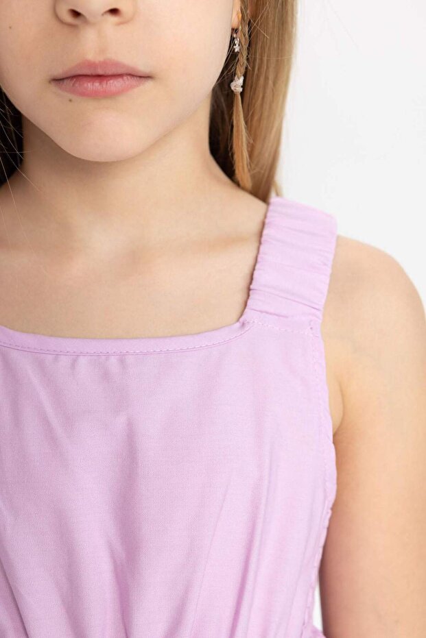 Kız Çocuk Poplin Askılı Elbise B4476A824SM - 6