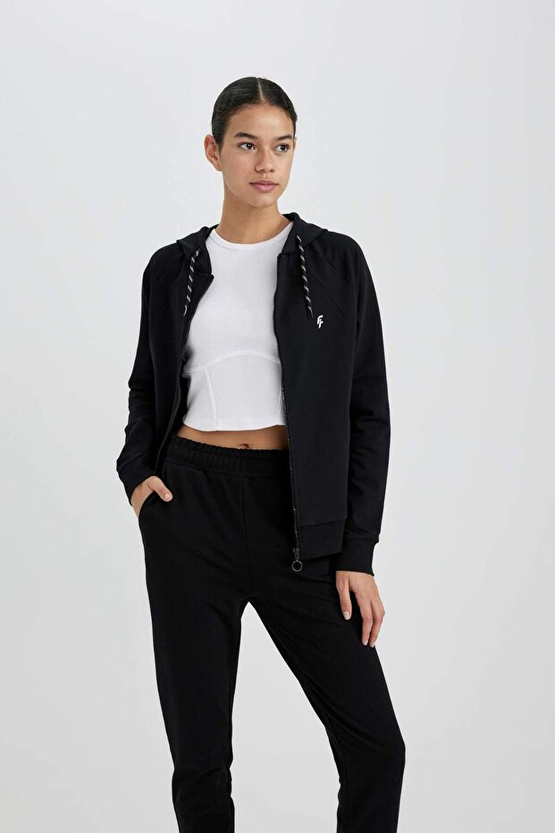 DeFactoFit Regular Fit Kapüşonlu Sporcu Fermuarlı Sweatshirt B4660AX24SP - 7