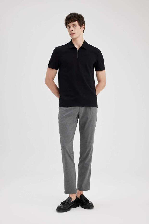 Yazlık Kumaş Pileli Pantolon Tailored Regular Fit Normal Kesim Basic Düz Cepli Düz Paça A7273AX24SP - 1