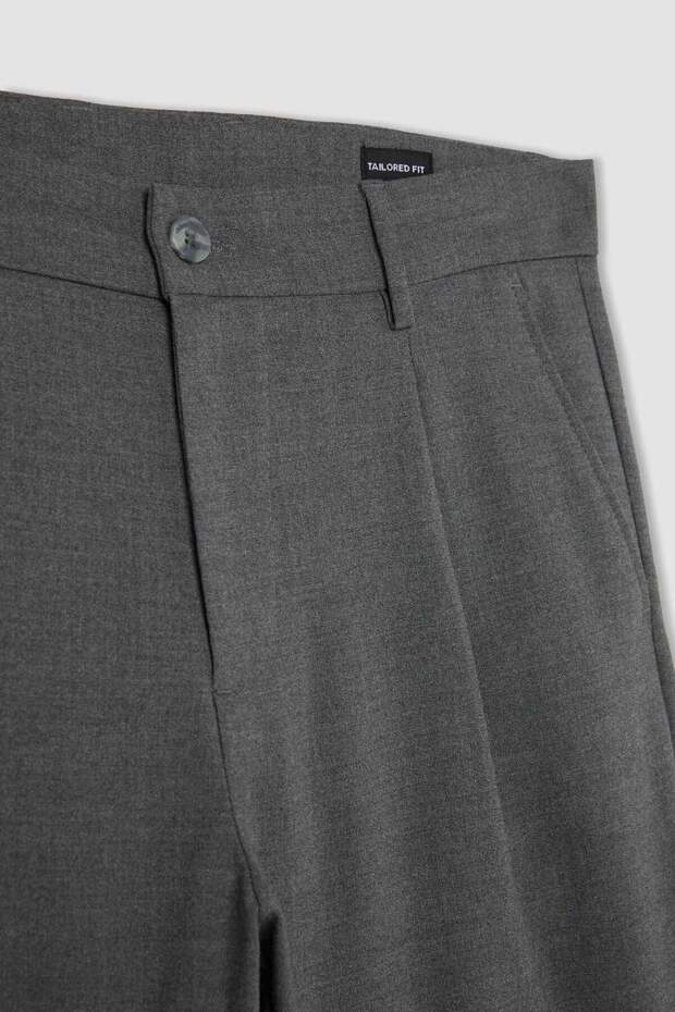 Yazlık Kumaş Pileli Pantolon Tailored Regular Fit Normal Kesim Basic Düz Cepli Düz Paça A7273AX24SP - 7
