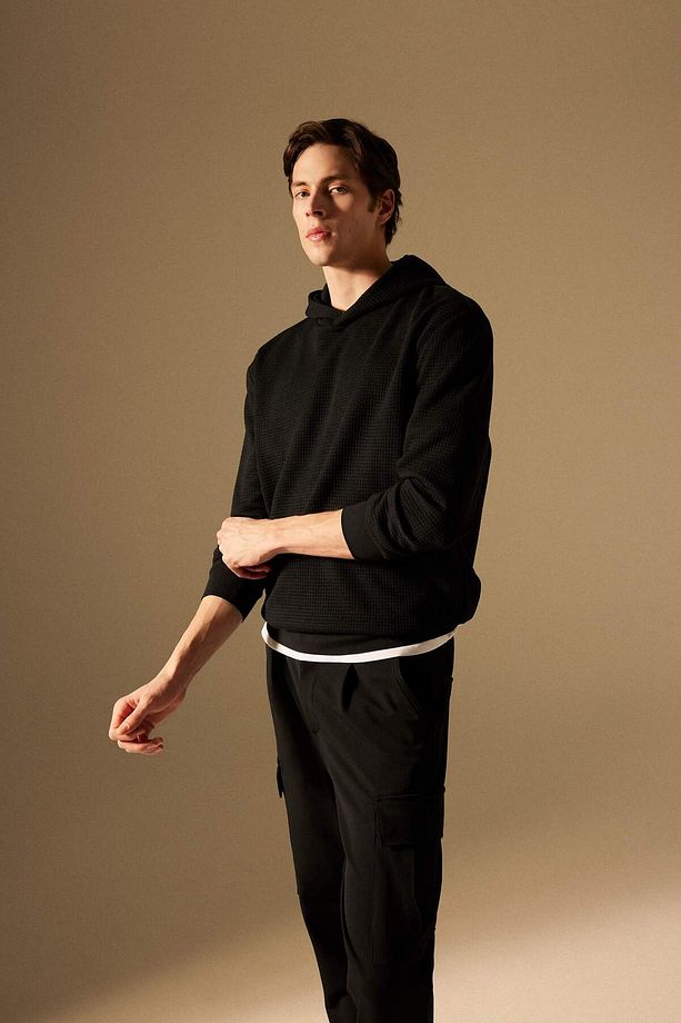 Oversize Geniş Kalıp Kapüşonlu Kapitone Sweatshirt B6492AX24SP - 3