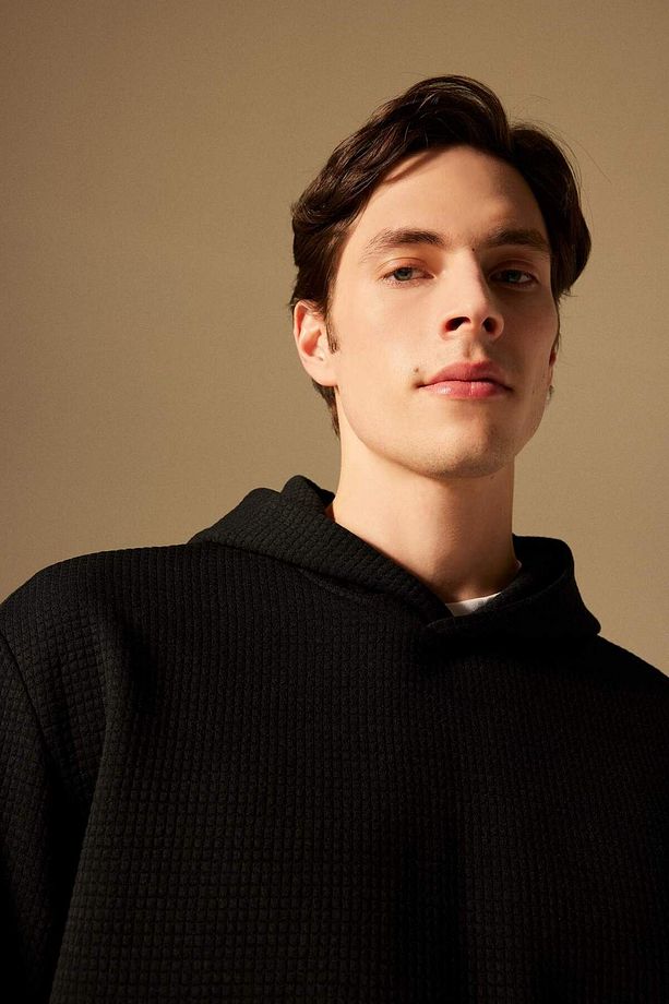 Oversize Geniş Kalıp Kapüşonlu Kapitone Sweatshirt B6492AX24SP - 4