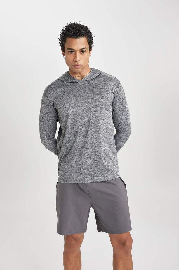 DeFactoFit Slim Fit Dar Kesim Kapüşonlu Sporcu Sweatshirt B4592AX24SP - 4