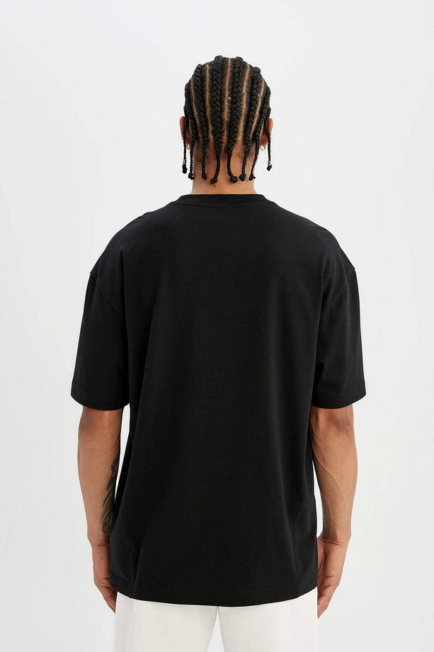 DeFactoFit Oversize Geniş Kalıp Bisiklet Yaka Sporcu Kısa Kollu Tişört B4513AX24SP - 6