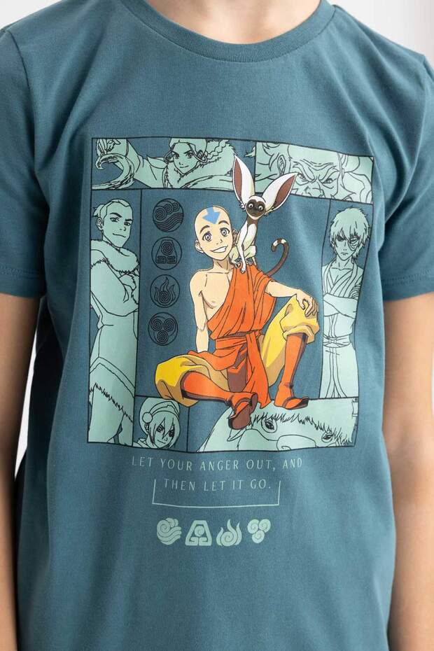 Erkek Çocuk Pijama Takımı Avatar the Last Airbender Kısa Kollu Üst Uzun Alt B6215A824SP - 5