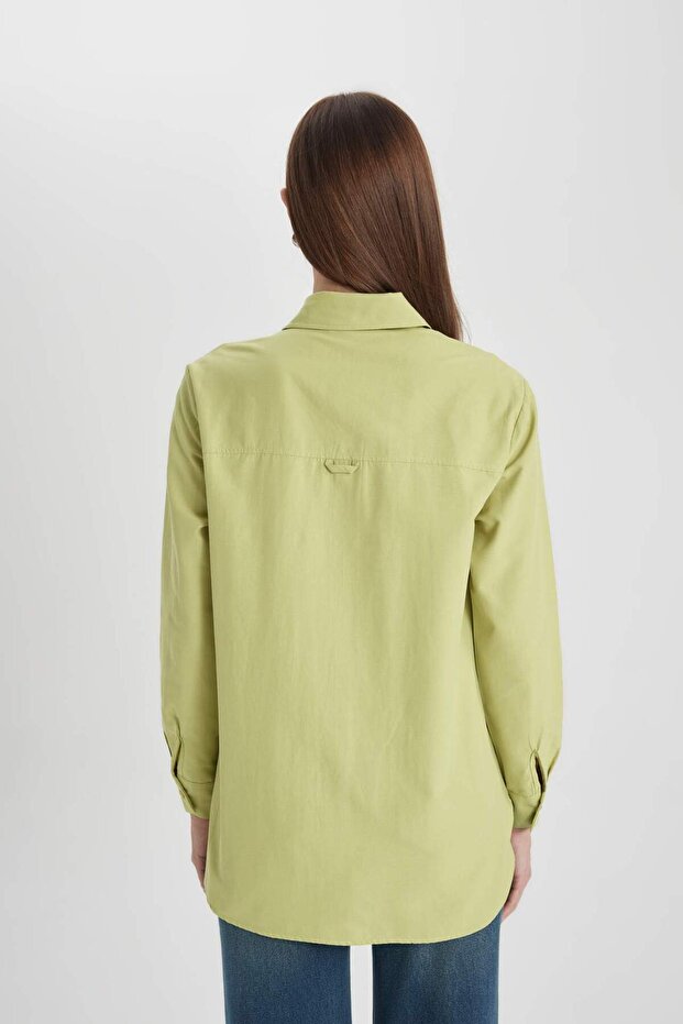 Relax Fit Poplin Uzun Kollu Gömlek Tunik B8314AX24SP - 7