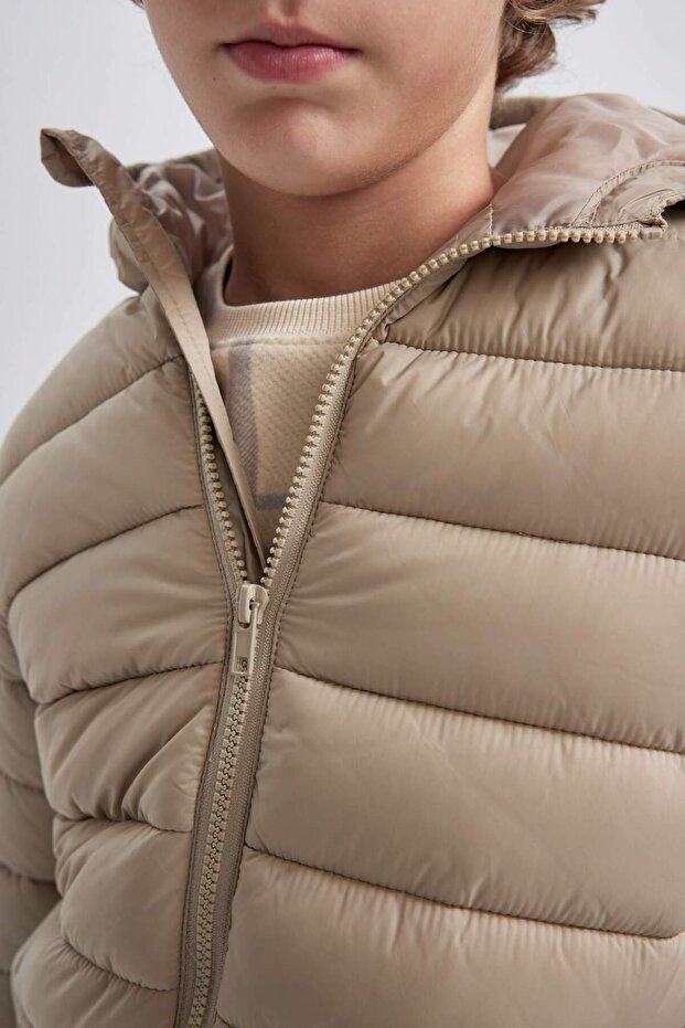 Erkek Çocuk Su İtici Kapüşonlu Basic Düz Şişme Mont B1824A824SP - 6