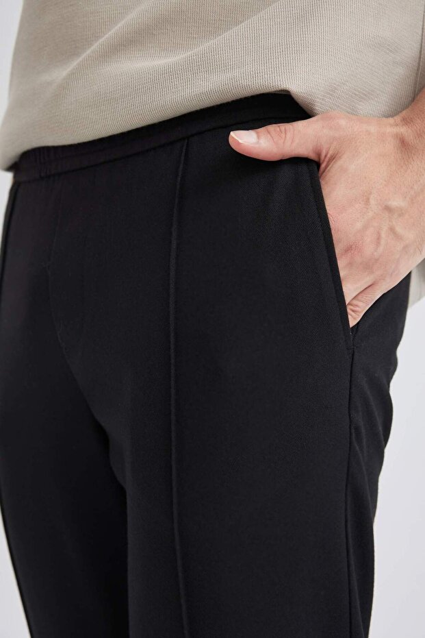 Crop Pantolon Yün Görünümlü Düz Paça B1990AX23WN - 3