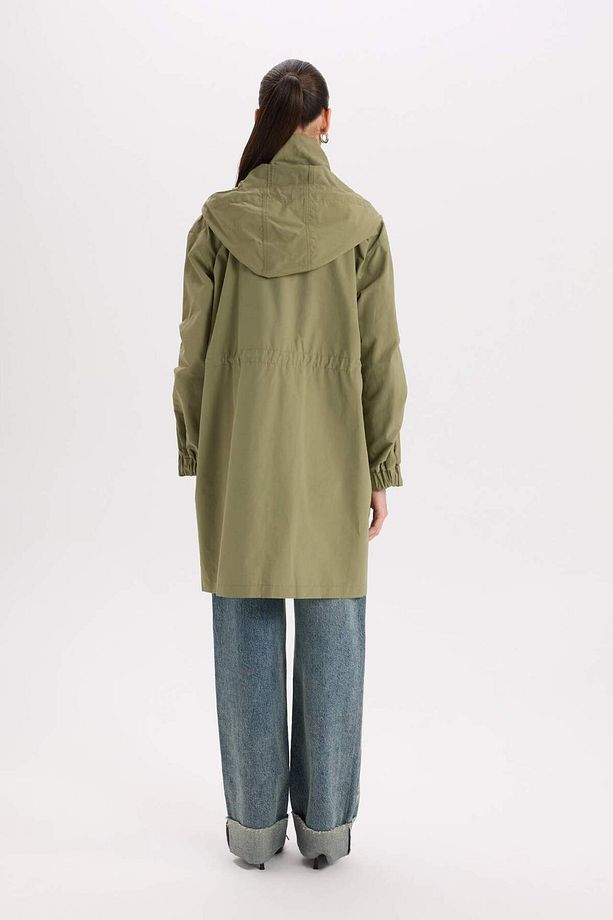 Su Geçirmez Regular Fit Kapüşonlu Ince Parka A8988ax24sp - 8