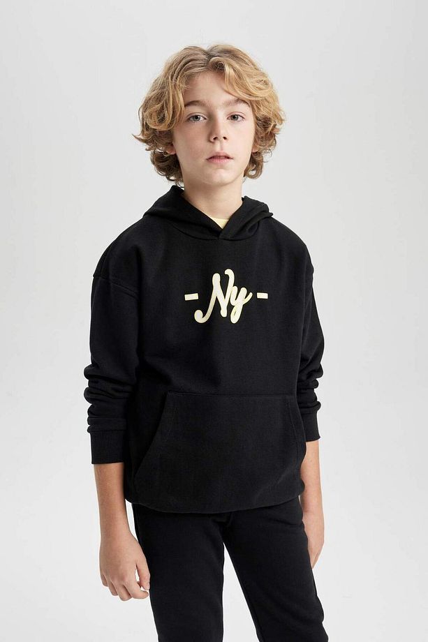 Erkek Çocuk Oversize Geniş Kalıp Kapüşonlu Sırt Baskılı Sweatshirt B6135A824SP - 6