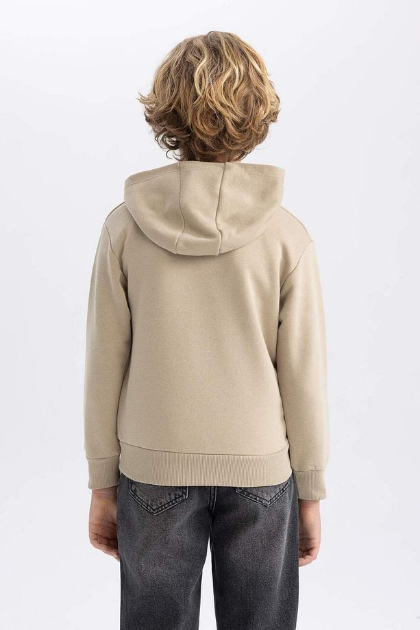 Erkek Çocuk Baskılı Kapüşonlu Kalın Sweatshirt B8998A823CW - 6