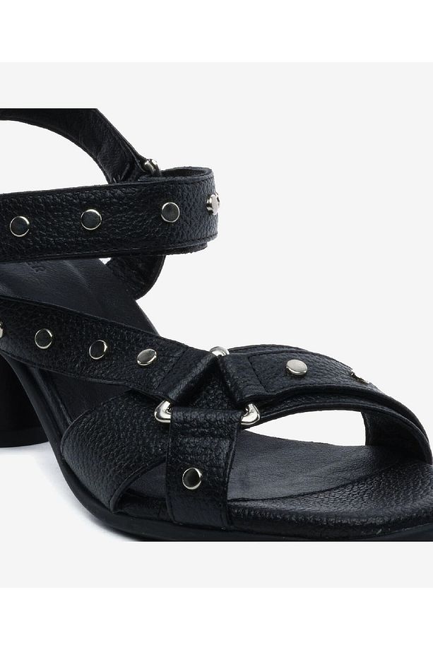 Kadın Siyah Hakiki Deri Topuklu Sandalet 5Y2PS34490 - 5