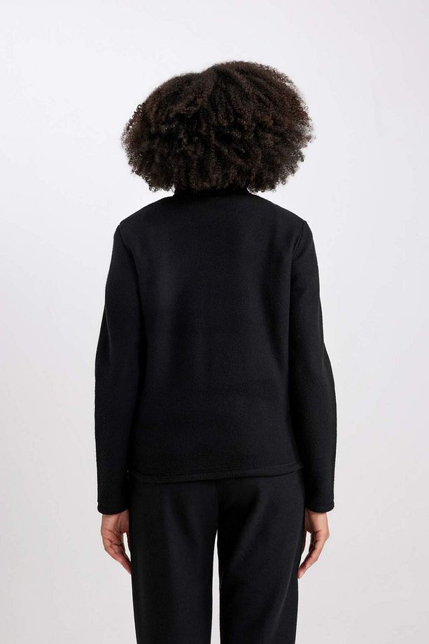 DeFactoFit Standart Fit Fermuarlı Yaka Baskılı Polar Sweatshirt A4501AX23WN - 8