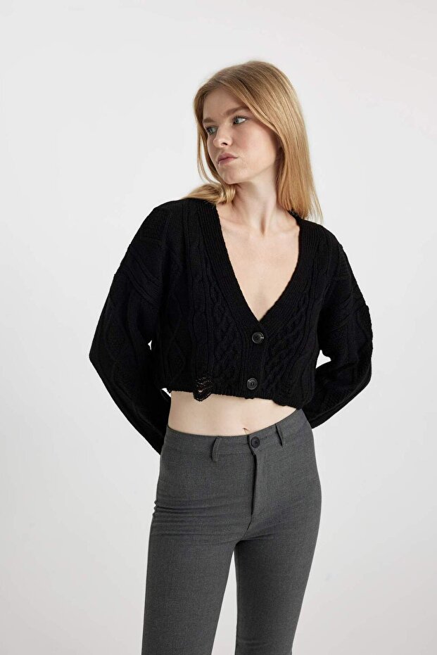 Coool Regular Fit V Yaka Triko Hırka A3286AX23WN - 5