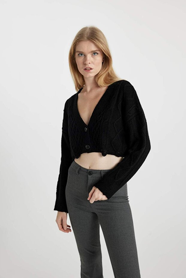 Coool Regular Fit V Yaka Triko Hırka A3286AX23WN - 4