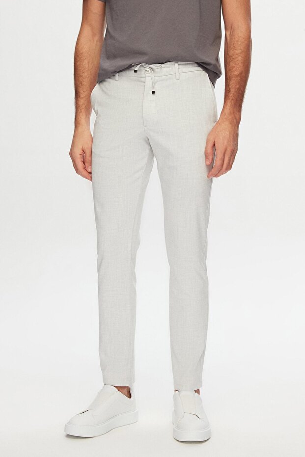 بنطلون Ds Damat Slim Fit ذو خصر مطاطي وسحاب من الليكرا مريح للركض