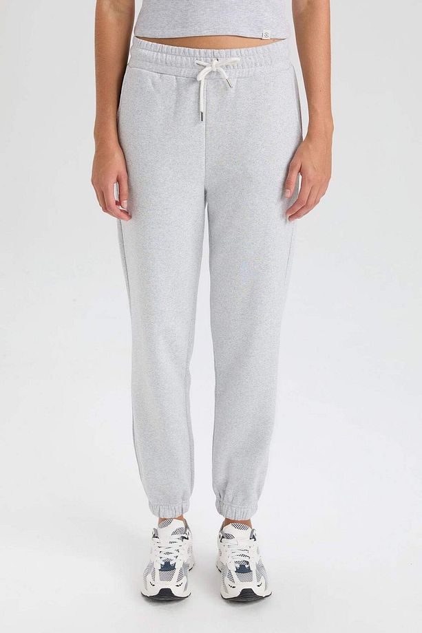 Kalın Jogger Eşofman Altı Beli Paçası Lastikli Bağcıklı Basic Düz Cepli W1505AZ23WN - 4